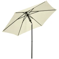 Outsunny Ombrellone da Giardino 2.7x2.5 m, in Poliestere e Metallo con Tettuccio Inclinabile, Beige Nero(m-1)