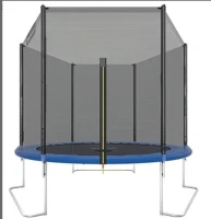 HOMCOM Trampolino Elastico per Bambini e Adulti con Rete, 223x223x230cm, Blu(m-1)