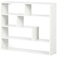 HOMCOM Bibliothèque Murale Moderne en Bois à 4 Niveaux, 94x19.5x80cm, Blanc