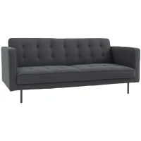 HOMCOM Canapé Convertible 3 Places Style Chesterfield capitonné Dossier inclinable 3 Positions Tissu Gris foncé(m-1)