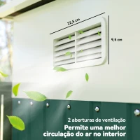 Outsunny Abrigo de Jardim 8,9 m² 280x345x201 cm Abrigo de Exterior de Aço para Armazenamento com Portas e 2 Janelas Verde(m-8)