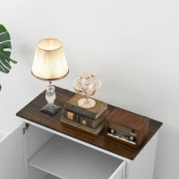 HOMCOM Buffet de Cuisine Moderne à 2 Portes avec Étagère Réglable en Bois, 80x39.7x80cm, Blanc(m-4)