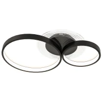 HOMCOM Plafonnier LED Moderne à 3 Anneaux avec Luminosité Réglable, Puissance 40W, Noir(m-5)