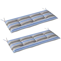 Outsunny Conjunto de 2 Almofadas para Banco de Jardim de 2 Lugares 120x50x5 cm Almofadas Retangulares  Impermeáveis Multicor(m-10)