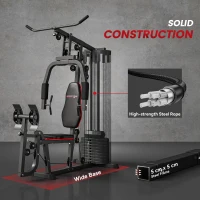 SPORTNOW Stație Fitness Multifuncțională cu 45 kg pentru Antrenament cu Presă Piept și Picioare, 160x108x200 cm, Negru(m-6)