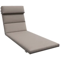 Outsunny Coussin pour Chaise Longue et Transat en Tissu avec Lacets de Fixation, Gris Foncé(m-6)