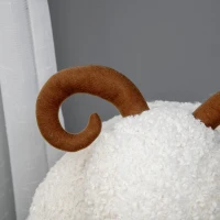 HOMCOM Griffoir pour chat, Design mouton avec cabane pour chat et poteau à griffer, coussin lavable, Blanc crème + Marron(m-4)