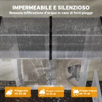 Outsunny Tettoia Moderna in Policarbonato, Alluminio e PP per Balconi, Finestre e Porte, 200x96x27 cm(m-5)