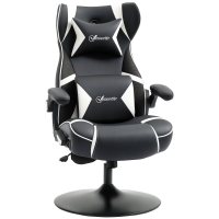 Vinsetto Gamingsessel, Gamingstuhl, integrierte Lautsprecher, neigbare Rücklehne, schwarz+weiß, 69 x 73 x 118cm