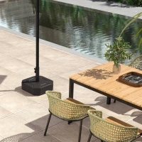 Outsunny Support de parasol remplissable jusqu'à 25 kg, support de parasol carré pour parasol 38/48 mm(m-5)