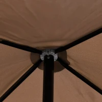 Outsunny Parasol 2x2 m d'extérieur avec auvent carré, réglable et portable, en métal et polyester, Café(m-3)