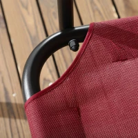 Outsunny Balancelle de Jardin 3 Places en Acier avec Toit Parasol en Polyester, 172x110x153 cm, Rouge et Noir(m-4)