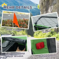 PawHut Poussette pour chiens 2 en 1, Remorque pour vélo pour chiens, pliable, imperméable, pour chiens jusqu'à 20 kg, Vert(m-5)