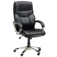 HOMCOM Chaise Bureau Luxe Pivotant Fauteuil Ordinateur Manager Noir(m-1)