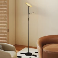 HOMCOM Lampe sur Pied avec 2 Points Lumineux Réglables à 4 Niveaux, Température 2700K-6500K et Télécommande, Noir(m-4)