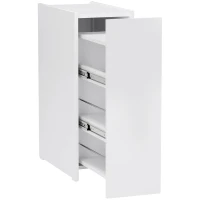 HOMCOM Meuble de Salle de Bain Compact à 3 Niveaux avec Rails Coulissants, en Bois, 47x25x66.5 cm, Blanc(m-6)