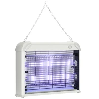 Outsunny Zapper per Insetti e Zanzare da 20W a Luci LED UV con Vassoio Rimovibile, in ABS e Metallo, 39x8x28 cm(m-1)