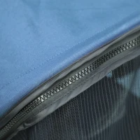 PawHut Poussette pour Chiens Pliable avec Panier et Porte-verres, Poids Max. 10 kg, 75x45x97 cm, Bleu Foncé(m-4)