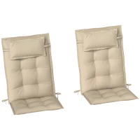 Outsunny 2er Set Auflage für Sonnenliege Wasserabweisend Liegenauflage für Gartenliege Polsterauflage 50x116x5 cm, Beige(m-10)