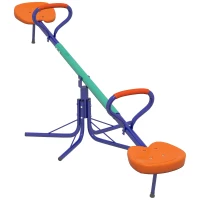 Outsunny Balançoire à Bascule pour Enfants 3-8 Ans avec Rotation à 360°, en Acier et PP, 192x60x60 cm(m-6)