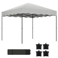 Outsunny Tenda Dobrável Pop UP Tenda 3x3 m Tenda para Eventos com Proteção UV50+ Altura Ajustável e Bolsa de Transporte Branco(m-10)