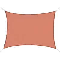 Outsunny Toldo Vela Rectangular 4x3 m Vela de Sombra para Jardín Patio Terraza Poliéster Anti UV Color Terracota(m-10)
