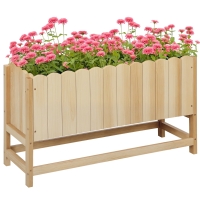 Outsunny Fioriera da Esterno Verticale in Legno con Foro di Drenaggio e Rivestimento Interno, 86x30x50 cm