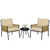 Outsunny Set de Mobilier de Terasa cu 3 Piese, Set de Mobilier(m-1)
