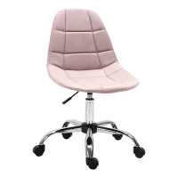 Vinsetto Chaise de Bureau Pivotante, Design Ergonomique et Réglable Sans Accoudoirs, Rose, 59x59x81-91cm(m-6)