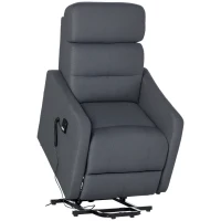 HOMCOM Fauteuil Relaxant avec Aide au Levage, Télécommande, Repose-Pied Extensible, 71 cm x 94 cm x 104 cm, Gris(m-6)