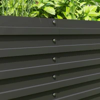 Outsunny Jardinière surélevée, fond ouvert, acier revêtu de poudre, 240 x 60 x 60 cm, Gris foncé(m-4)