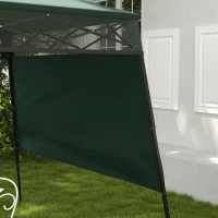 Outsunny Cenador Plegable 220x220x200 cm avec 1 Paroi Latérale Sac de Transport Imperméable et Protection UV50+ Vert(m-5)