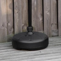 Outsunny Base pour Parasol Ronde en Plastique Remplissable avec Eau et Sable, pour Poteaux de 38 mm, Ø38 cm, Noir(m-2)