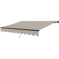 Outsunny Auvent Rétractable en Aluminium pour Fenêtres et Portes avec Protection UV30+ et Inclinaison Ajustable 360x220 cm Crème
