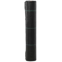 Outsunny Film de Paillage 50x2 m Respirant et Anti-UV en Polypropylène Noir(m-4)