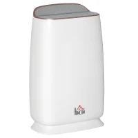 HOMCOM Purificador de Ar com Filtro HEPA de 3 Capas CADR 220 m³/h até 28 m³ Purificador de Ar com Ecrã LED 4 Velocidades Temporizador Modo Noturno e Silencioso 30x17x53cm Branco(m-10)
