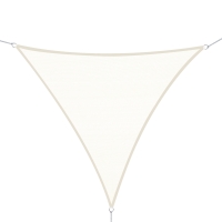 Outsunny Voile d'Ombrage Triangulaire 6x6x6m, Voile en Polyester Protection UV, Blanc Crème