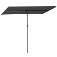 Outsunny Parasol 180 degrés pivotant et réglable en hauteur avec mât en aluminium 150x205cm Gris Foncé(m-6)