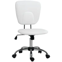 Vinsetto Cadeira de Escritório Giratória de Couro PU com Altura Ajustável e Função Basculante 50x54x87,5-96,5 cm Branco(m-10)