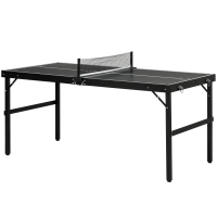 SPORTNOW Kit de Tennis de Table, pliable, avec verrou et poignée, cadre en aluminium, 152x76x72 cm, Noir
