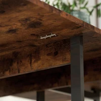 HOMCOM Table à manger pliante dans un design industriel, pour jusqu'à 4 personnes, étagères ouvertes, flexible, métal, panneau de particules, brun(m-5)