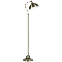 HOMCOM Lampadaire sur pied salon, lampe salon rétro avec abat-jour réglable, interrupteur à pied 42 x 25,5 x 152 cm ton laiton(m-10)
