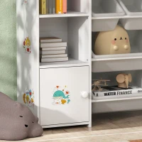 AIYAPLAY Kids Toy Organizers and Storage with 8 Removable Storage Bins and Bookshelf, White(m-9)