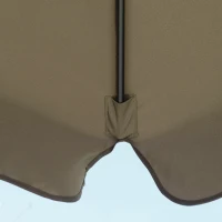 Outsunny Parasol de Jardin à Bras avec Ouverture à Manivelle en Métal et Polyester, Ø2.7x2.7 m, Café(m-4)