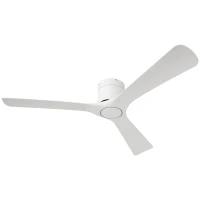 HOMCOM Ventoinha de Teto Silencioso 29W com Controlo Remoto Ø129 cm com 3 Lâminas Reversíveis 6 Velocidades e Temporizador(m-10)