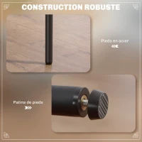 HOMCOM Lot de 2 chaises de salle à manger avec dossier en tissu pieds en acier 51 x 51 x 76 cm gris clair(m-6)