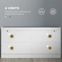 HOMCOM Panca porta scarpe, panca portaoggetti, asse seduta imbottita, cassetto ribaltabile, 106 x 24 x 52,5 cm, bianco(m-4)