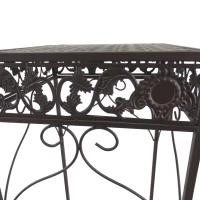 Outsunny Ensemble de 3 Tabourets Support pour Plantes Classique en Fer, MARRON(m-4)