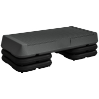 SPORTNOW Stepper aérobic fitness hauteur réglable 3 niveaux 10/15/20 cm surface antidérapante plastique, gris