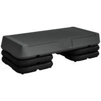 SPORTNOW Stepper aérobic fitness hauteur réglable 3 niveaux 10/15/20 cm surface antidérapante plastique, gris(m-11)